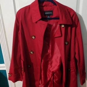 London Fog brilliant red Trench coat